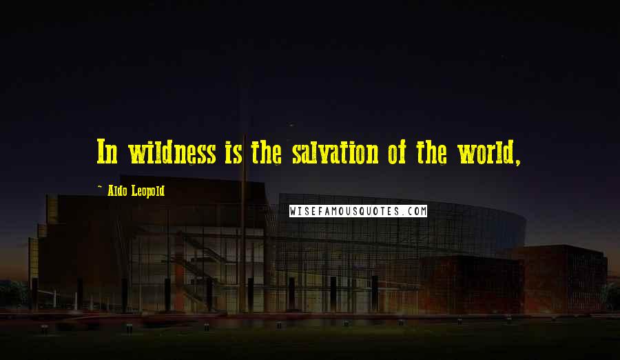Aldo Leopold quotes: In wildness is the salvation of the world,