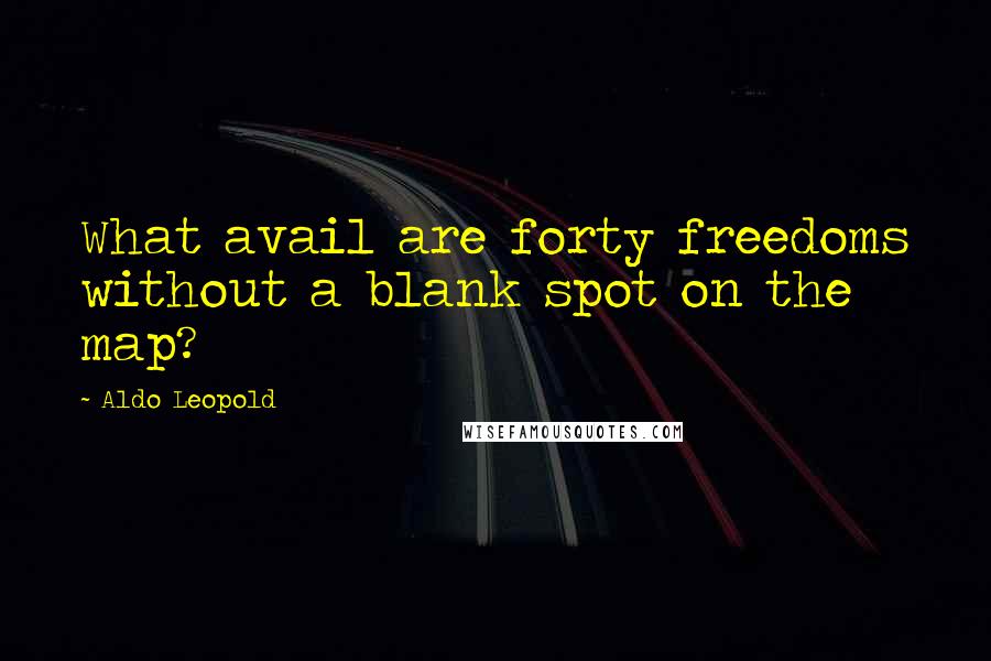 Aldo Leopold quotes: What avail are forty freedoms without a blank spot on the map?