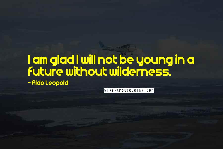 Aldo Leopold quotes: I am glad I will not be young in a future without wilderness.