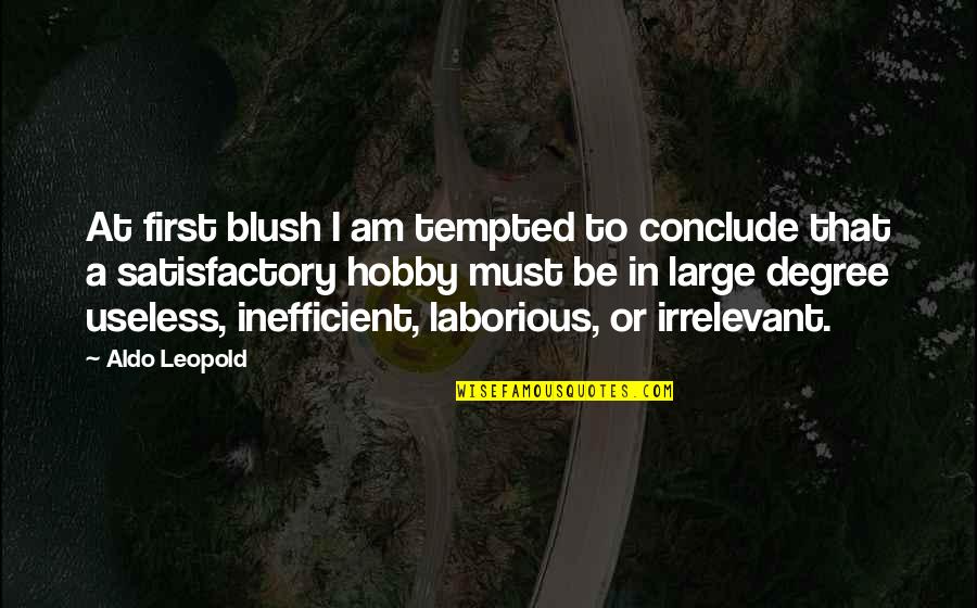 Aldo Leopold Quotes By Aldo Leopold: At first blush I am tempted to conclude