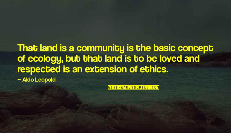 Aldo Leopold Quotes By Aldo Leopold: That land is a community is the basic Aldo Leopold Quotes By Aldo Leopold: That land is a community is the basic