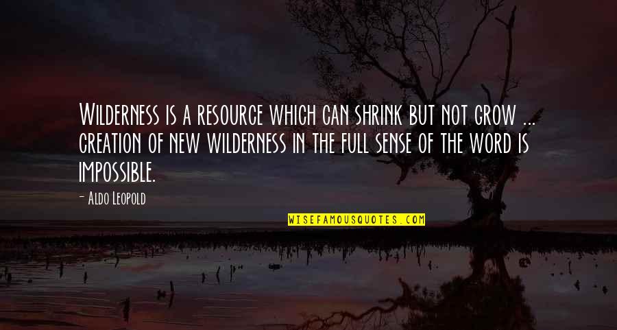 Aldo Leopold Quotes By Aldo Leopold: Wilderness is a resource which can shrink but Aldo Leopold Quotes By Aldo Leopold: Wilderness is a resource which can shrink but
