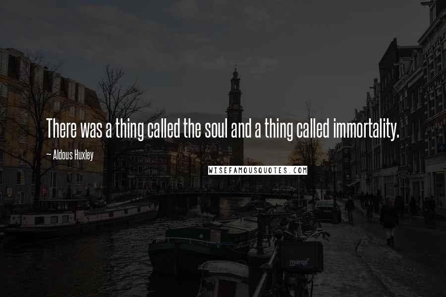 Aldous Huxley quotes: There was a thing called the soul and a thing called immortality.