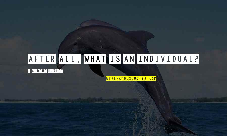 Aldous Quotes By Aldous Huxley: After all, what is an individual?