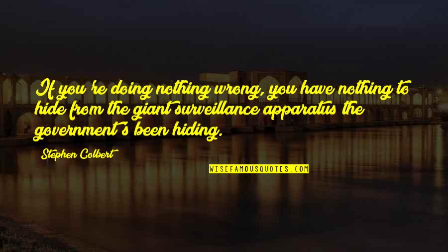 Aldron Anchinges Quotes By Stephen Colbert: If you're doing nothing wrong, you have nothing