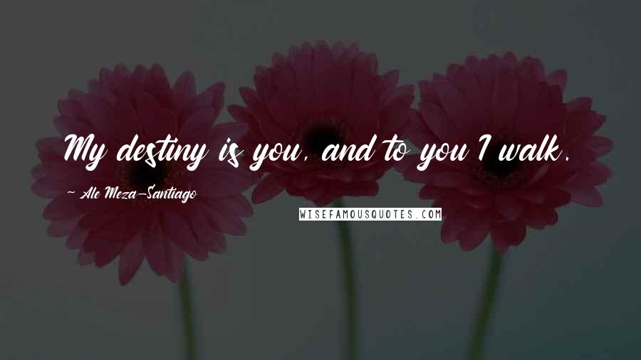 Ale Meza-Santiago quotes: My destiny is you, and to you I walk.