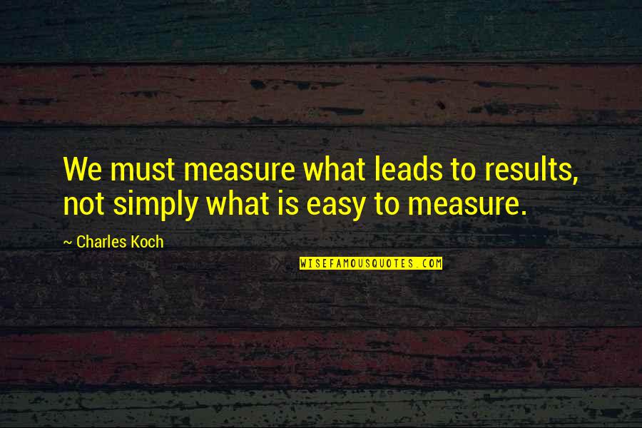 Aleah Chapin Quotes By Charles Koch: We must measure what leads to results, not