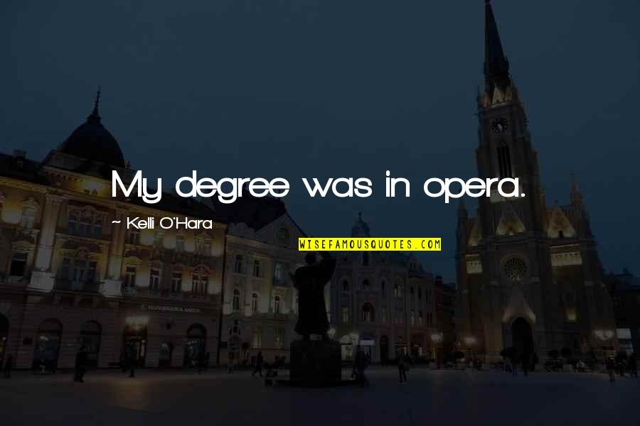 Aleboa Quotes By Kelli O'Hara: My degree was in opera.