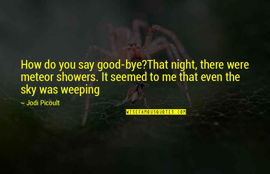 Alec Sulkin Quotes By Jodi Picoult: How do you say good-bye?That night, there were Alec Sulkin Quotes By Jodi Picoult: How do you say good-bye?That night, there were
