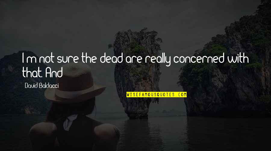 Alecia Moore Inspirational Quotes By David Baldacci: I'm not sure the dead are really concerned Alecia Moore Inspirational Quotes By David Baldacci: I'm not sure the dead are really concerned