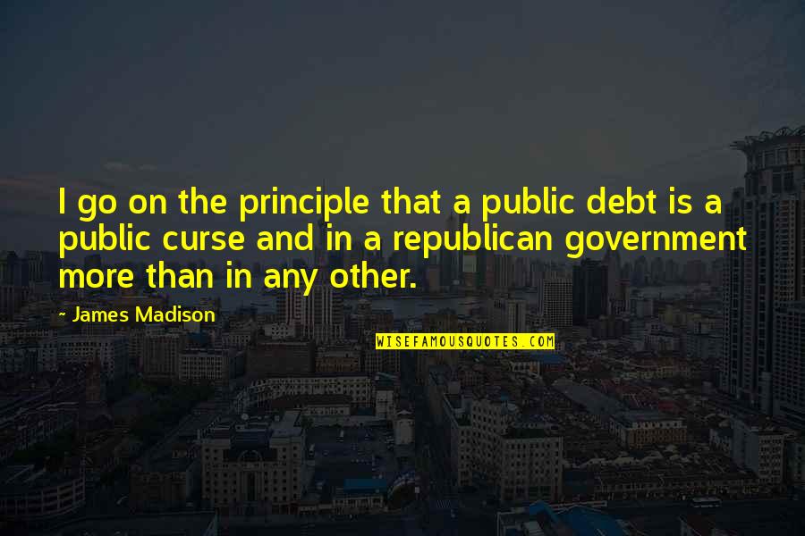 Alecia Moore Quotes By James Madison: I go on the principle that a public