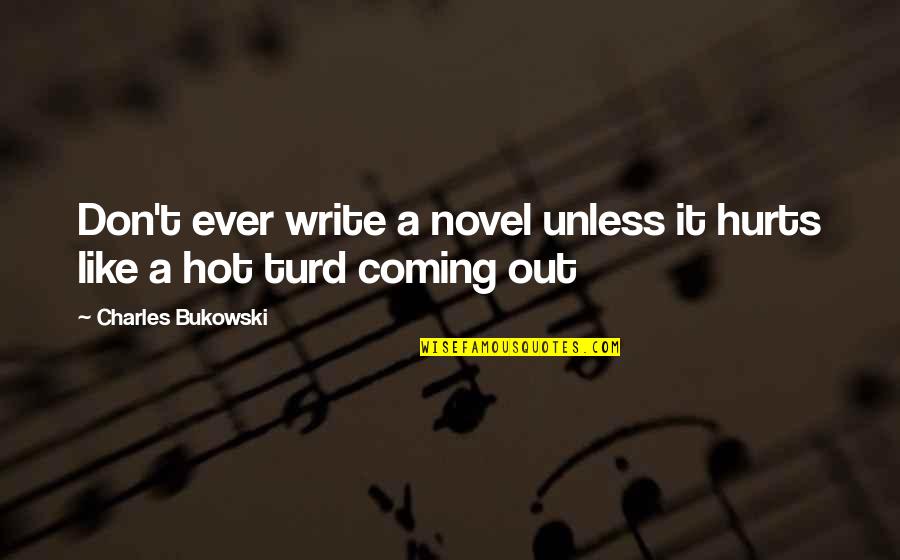 Alegret Classes Quotes By Charles Bukowski: Don't ever write a novel unless it hurts Alegret Classes Quotes By Charles Bukowski: Don't ever write a novel unless it hurts