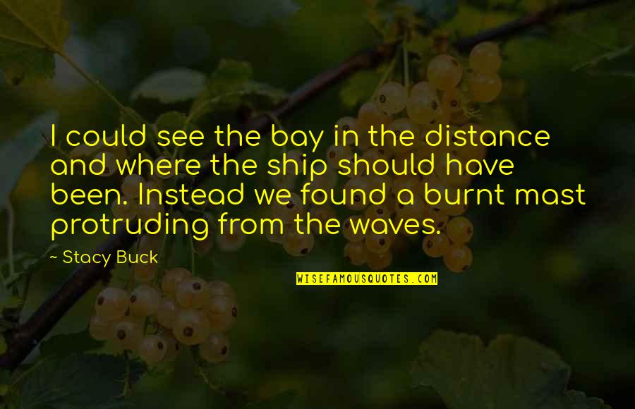 Aleikum Temple Quotes By Stacy Buck: I could see the bay in the distance Aleikum Temple Quotes By Stacy Buck: I could see the bay in the distance