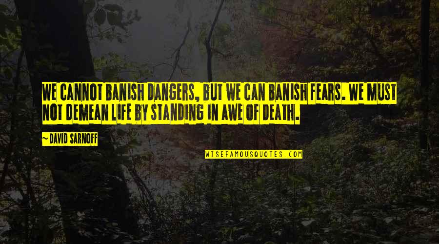Aleister Nacht Quotes By David Sarnoff: We cannot banish dangers, but we can banish