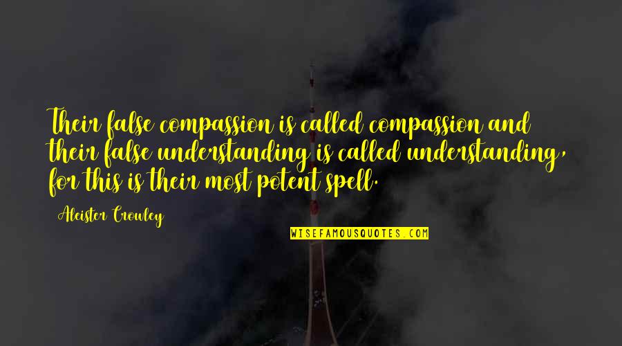 Aleister Quotes By Aleister Crowley: Their false compassion is called compassion and their