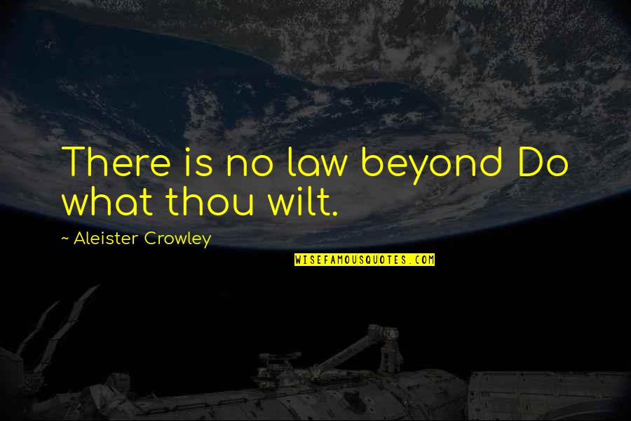 Aleister Quotes By Aleister Crowley: There is no law beyond Do what thou