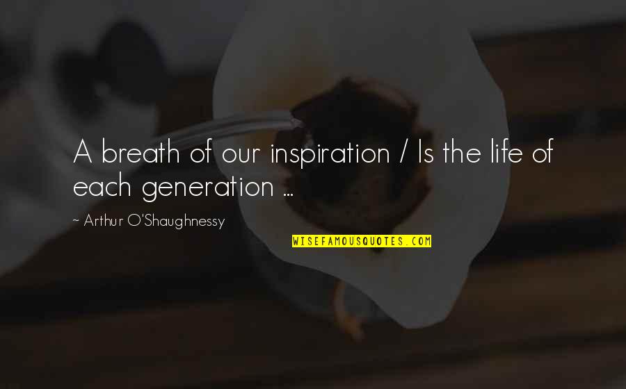 Alejandrina Giselle Quotes By Arthur O'Shaughnessy: A breath of our inspiration / Is the Alejandrina Giselle Quotes By Arthur O'Shaughnessy: A breath of our inspiration / Is the