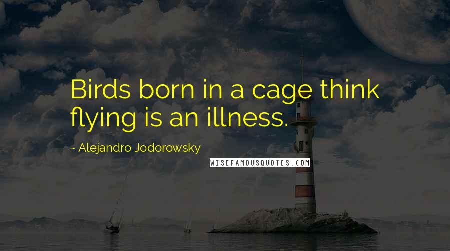 Alejandro Jodorowsky quotes: Birds born in a cage think flying is an illness.