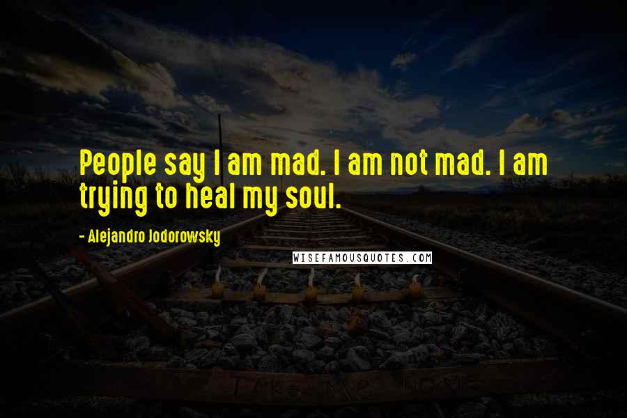 Alejandro Jodorowsky quotes: People say I am mad. I am not mad. I am trying to heal my soul.