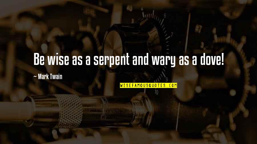 Alejar Quotes By Mark Twain: Be wise as a serpent and wary as
