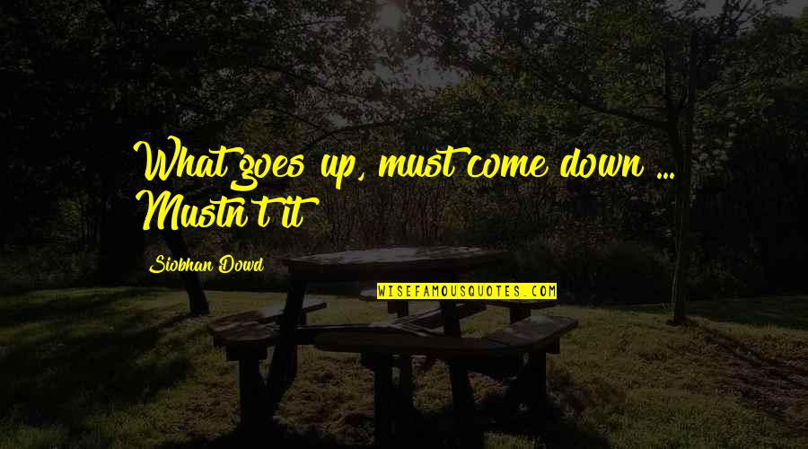 Alejo Garza Quotes By Siobhan Dowd: What goes up, must come down ... Mustn't