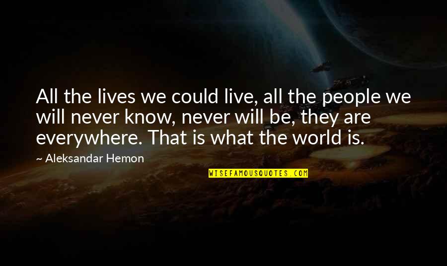 Aleksandar Hemon Quotes By Aleksandar Hemon: All the lives we could live, all the