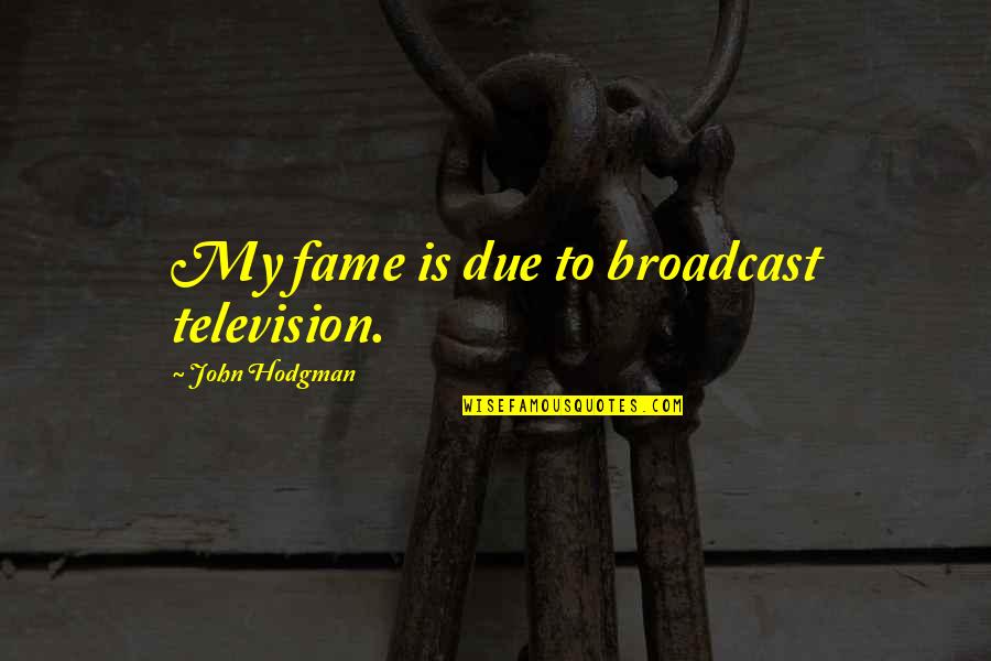 Aleksandr Lyapunov Quotes By John Hodgman: My fame is due to broadcast television.