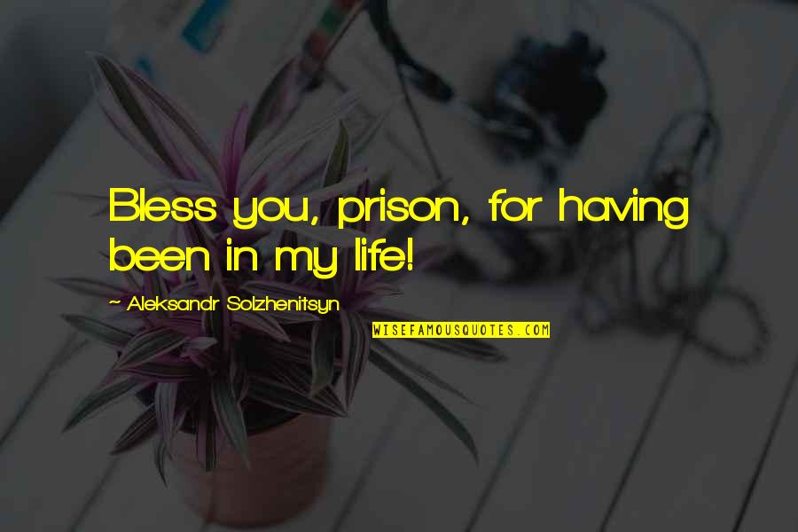 Aleksandr Quotes By Aleksandr Solzhenitsyn: Bless you, prison, for having been in my