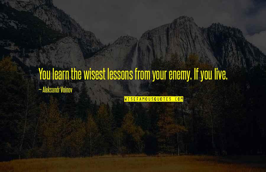 Aleksandr Quotes By Aleksandr Voinov: You learn the wisest lessons from your enemy.