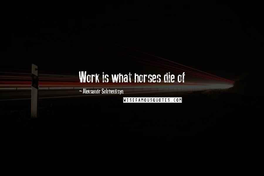 Aleksandr Solzhenitsyn quotes: Work is what horses die of