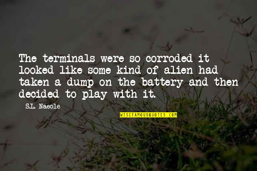 Aleqsandre Wavwavadze Quotes By S.L. Naeole: The terminals were so corroded it looked like Aleqsandre Wavwavadze Quotes By S.L. Naeole: The terminals were so corroded it looked like