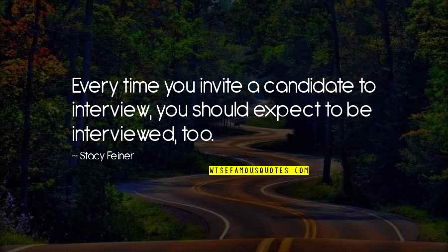 Alergico En Quotes By Stacy Feiner: Every time you invite a candidate to interview,
