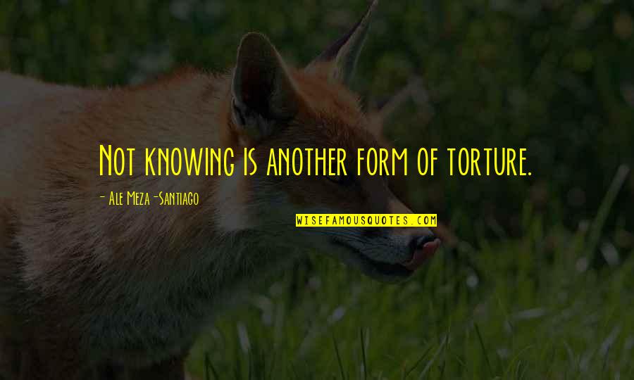 Ale's Quotes By Ale Meza-Santiago: Not knowing is another form of torture.