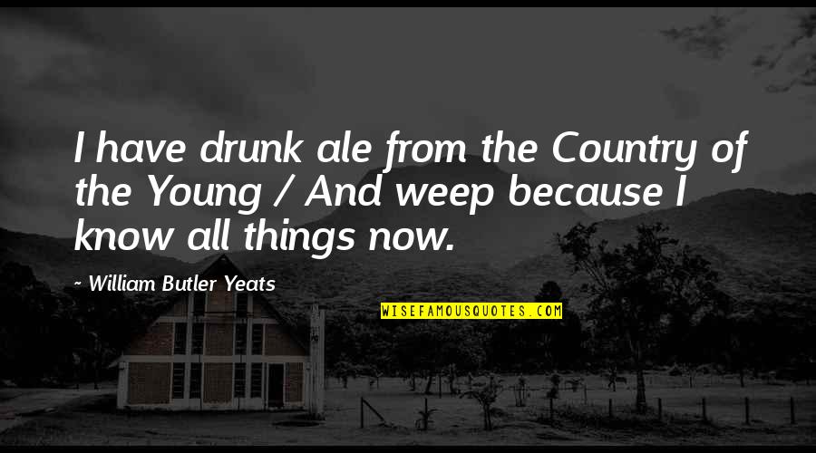 Ale's Quotes By William Butler Yeats: I have drunk ale from the Country of