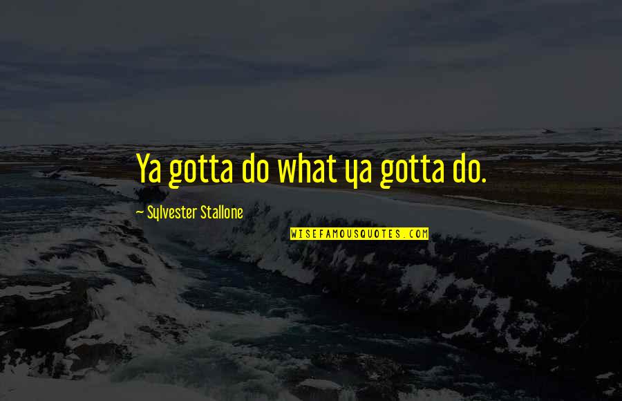 Aleshia And Houston Quotes By Sylvester Stallone: Ya gotta do what ya gotta do.