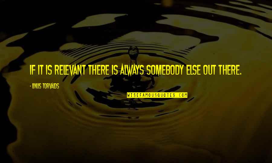 Alesse Vs Lo Quotes By Linus Torvalds: If it is relevant there is always somebody Alesse Vs Lo Quotes By Linus Torvalds: If it is relevant there is always somebody