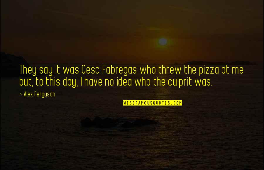 Alex Ferguson Quotes By Alex Ferguson: They say it was Cesc Fabregas who threw