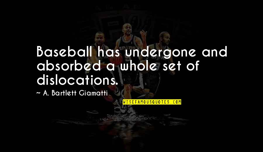 Alex Higgins Quotes By A. Bartlett Giamatti: Baseball has undergone and absorbed a whole set