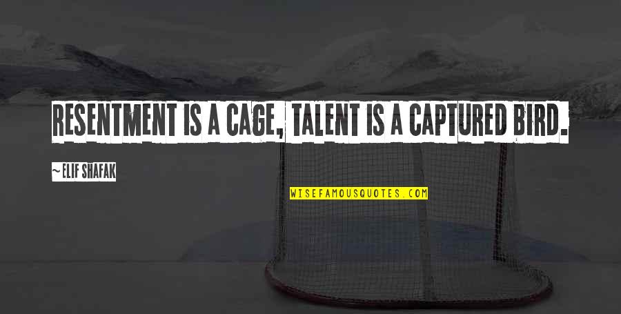 Alex Morgan Inspirational Quotes By Elif Shafak: Resentment is a cage, talent is a captured