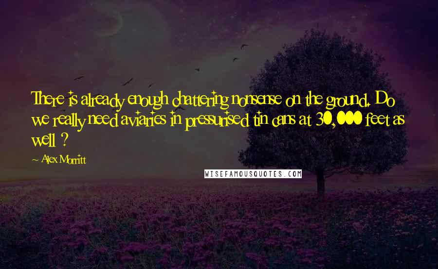 Alex Morritt quotes: There is already enough chattering nonsense on the ground. Do we really need aviaries in pressurised tin cans at 30,000 feet as well ?