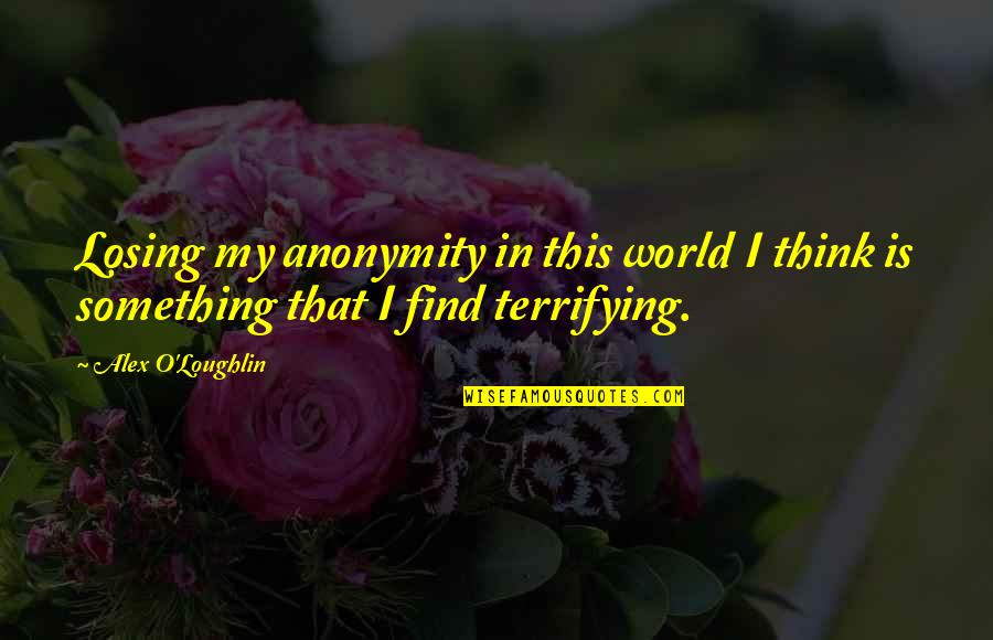 Alex O'loughlin Quotes By Alex O'Loughlin: Losing my anonymity in this world I think