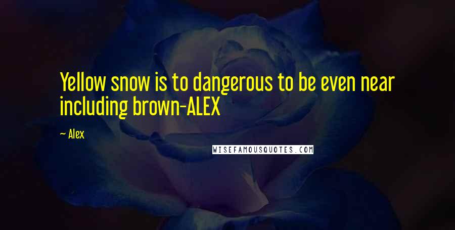 Alex quotes: Yellow snow is to dangerous to be even near including brown-ALEX