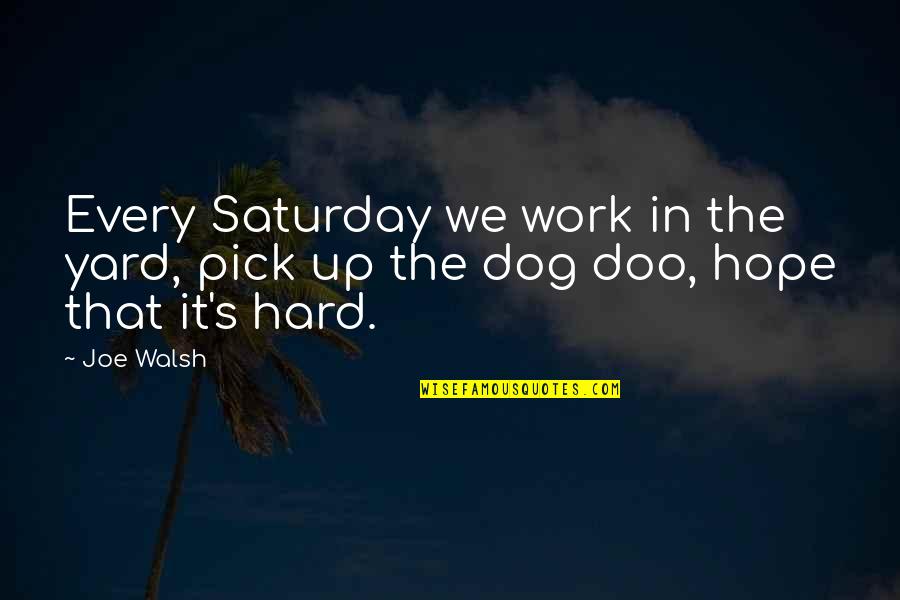 Alex Ramos Quotes By Joe Walsh: Every Saturday we work in the yard, pick