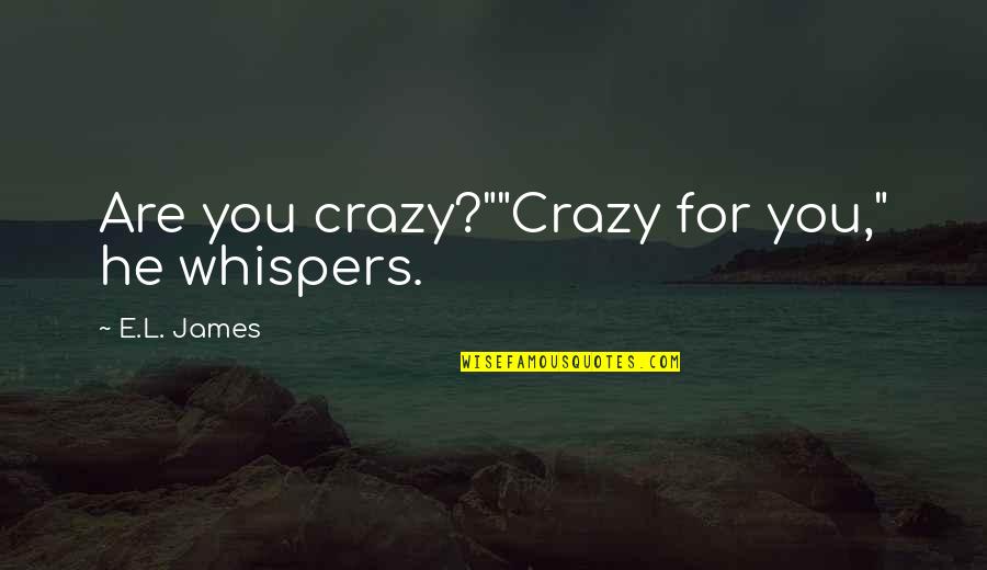 Alex Reiger Quotes By E.L. James: Are you crazy?""Crazy for you," he whispers.