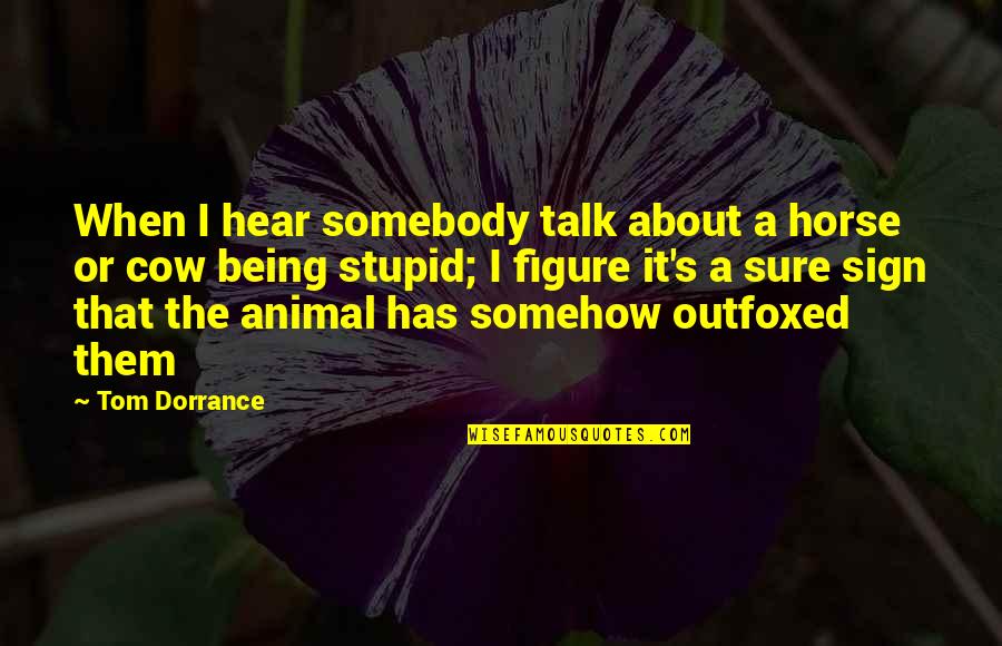 Alex Rider Nightshade Quotes By Tom Dorrance: When I hear somebody talk about a horse Alex Rider Nightshade Quotes By Tom Dorrance: When I hear somebody talk about a horse