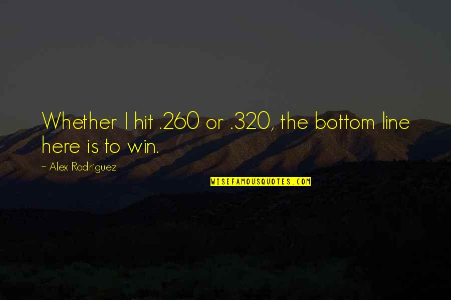 Alex Rodriguez Quotes By Alex Rodriguez: Whether I hit .260 or .320, the bottom