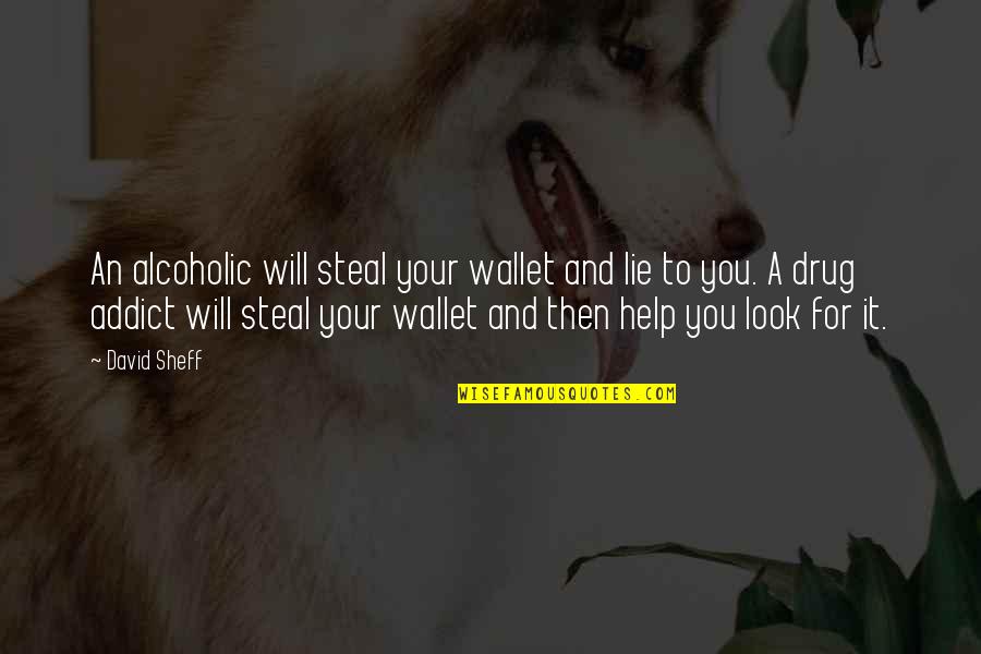 Alex Toussaint Quotes By David Sheff: An alcoholic will steal your wallet and lie Alex Toussaint Quotes By David Sheff: An alcoholic will steal your wallet and lie