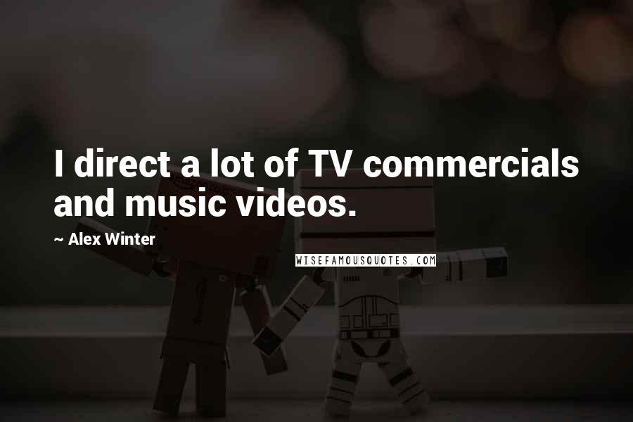 Alex Winter quotes: I direct a lot of TV commercials and music videos.