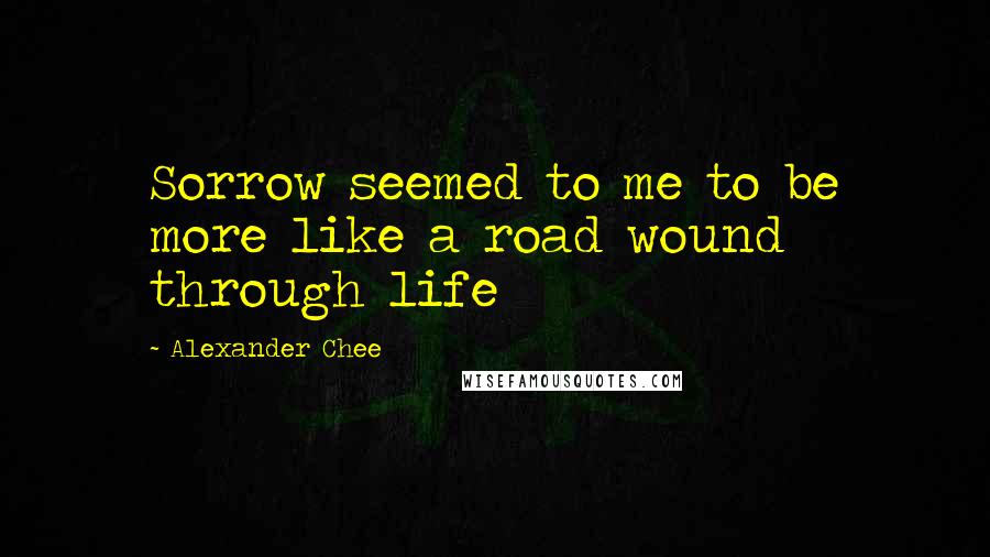 Alexander Chee quotes: Sorrow seemed to me to be more like a road wound through life