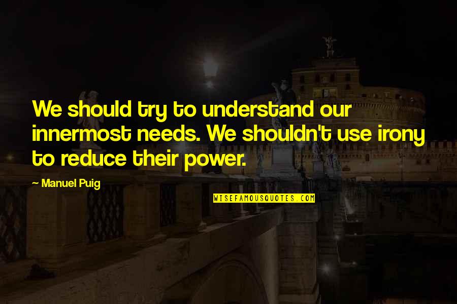 Alexander Elle Quotes By Manuel Puig: We should try to understand our innermost needs.